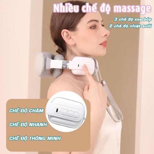 Máy massage cổ vai gáy pin sạc ST-321 - 3 chế độ xoa bóp 2 chế độ nhiệt sưởi và công nghệ nhiệt sưởi ấm