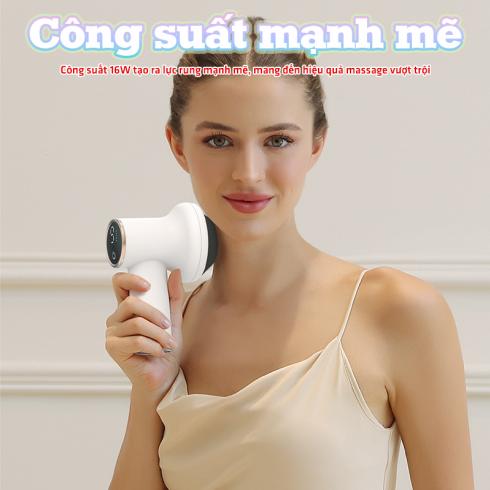 Máy massage cầm tay mini Puli PL-681DC - 9 chế độ rung tùy chỉnh 8 đầu massage chuyên dụng