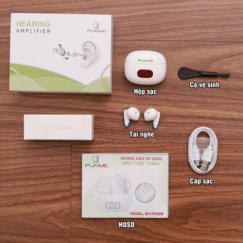 Tai nghe trợ thính siêu nhỏ FUNMIC EN-IA102B - Pin sạc cao cấp