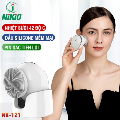 Máy massage rửa mặt đa năng Nikio NK-121 - Pin sạc