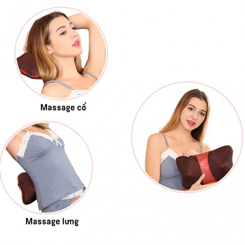 Gối massage hồng ngoại 4 bi Magic Energy Pillow Puli PL-818
