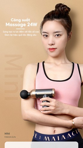 Súng massage cầm tay 6 tốc độ 4 đầu Mini Ming Zhen MZ-138L