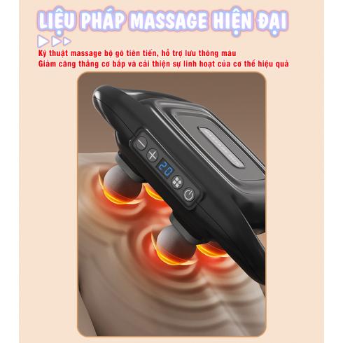 Máy massage giãn cơ 4 đầu Nikio NK-272 - Làm dịu cơ bắp giảm đau và cải thiện sự linh hoạt của cơ thể với 20 cường độ