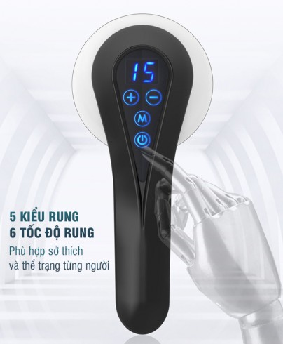 Máy massage cầm tay pin sạc Puli PL-665DC - 8 đầu massage giảm mỡ bụng và thư giãn toàn thân