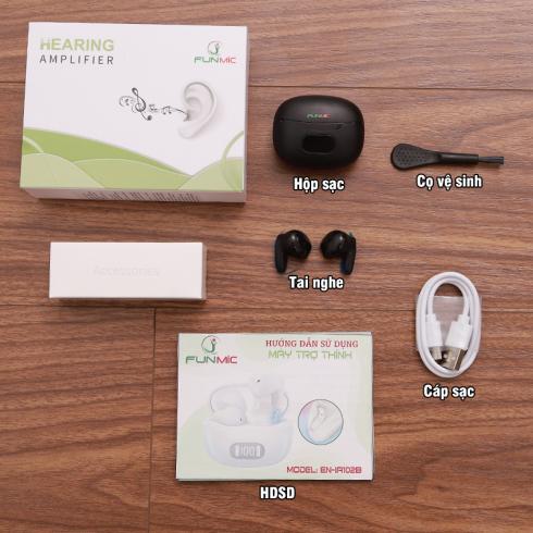 Tai nghe trợ thính siêu nhỏ FUNMIC EN-IA102B - Pin sạc cao cấp