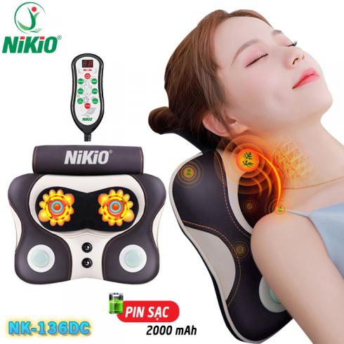 Máy (gối) massage đấm bóp trị đau lưng cổ vai gáy pin sạc Nikio NK-136DC