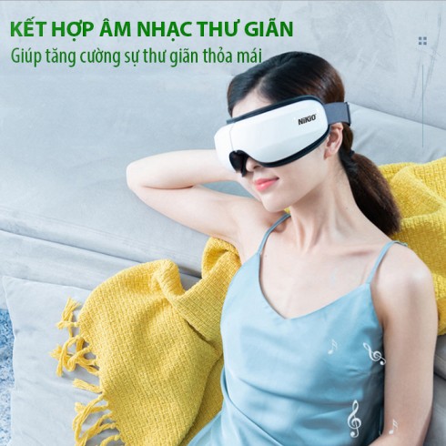 Máy massage mắt túi khí giảm đau nhức mỏi Nikio NK-116 -Kết nối bluetooth nghe nhạc