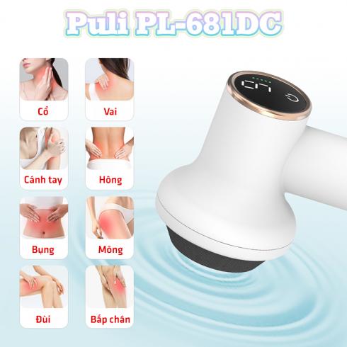 Máy massage cầm tay mini Puli PL-681DC - 9 chế độ rung tùy chỉnh 8 đầu massage chuyên dụng