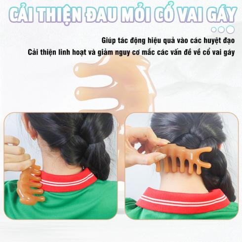 Lược massage đầu chải cơ ấn huyệt mũi cổ vai gáy thái dương Nikio NK-03C2