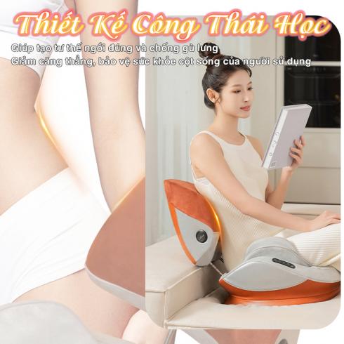 Ghế massage công thái học Aiveisi AVS-P9 - Hệ thống 7 túi khí masssage tiên tiến con lăn 3D xoay chiều