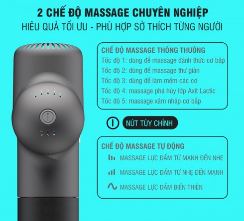 Súng massage giãn cơ Booster Boluojun Light Saber New - 125W - 11 đầu massage + có đầu massage nhiệt