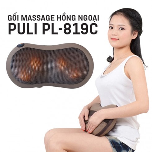 Gối massage hồng ngoại cao cấp ô tô Puli PL-819C