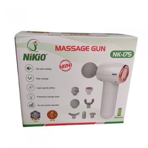 Súng massage cầm tay giãn cơ mini Nikio NK-175 - Có đầu nóng 55 độ C