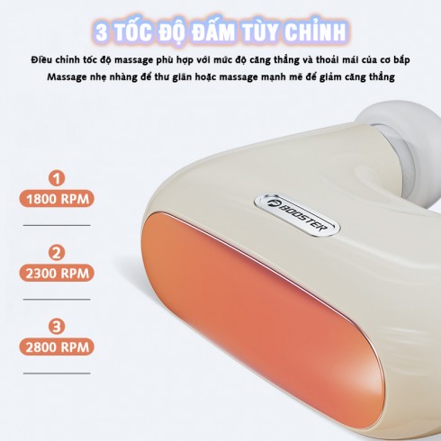 Súng massage cầm tay đầu kép Booster MINI KK - chườm nóng