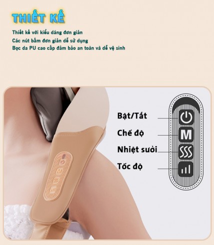 Máy massage cổ vai gáy Nikio NK-139 - Dòng pin sạc cao cấp có dây đai tiện lợi