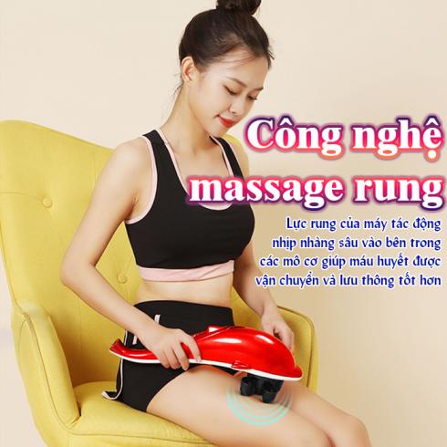 Máy massage cầm tay cá heo Nikio PL-608B - 6 đầu