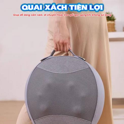 Gối massage hồng ngoại đa năng pin sạc Nikio NK-137 - Đấm bóp và xoa bóp dây ấn