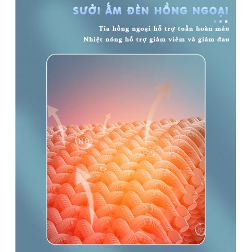 Gối massage cổ vai gáy pin sạc Nikio NK-135DC - Xoa bóp kết hợp hồng ngoại