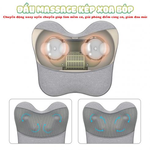 Gối massage nhiệt hồng ngoại Booster Boluojun ST-1203 - Thích hợp thư giãn dùng cho lưng và cổ vai gáy