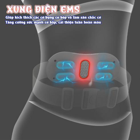 Máy massage bụng pin sạc ST-903 - Công nghệ xung điện EMS tia hồng ngoại và viên nén ngải cứu