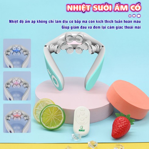 Máy massage cổ xung điện Nikio NK-131 - Dòng cao cấp có 8 điện cực