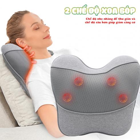 Gối massage nhiệt hồng ngoại Booster Boluojun ST-1203 - Thích hợp thư giãn dùng cho lưng và cổ vai gáy
