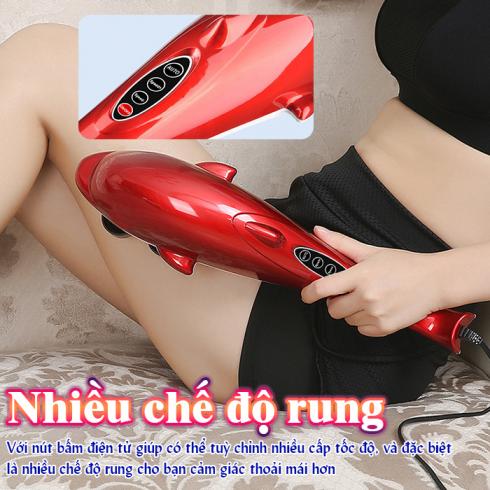 Máy massage cầm tay cá heo Nikio PL-608B - 6 đầu