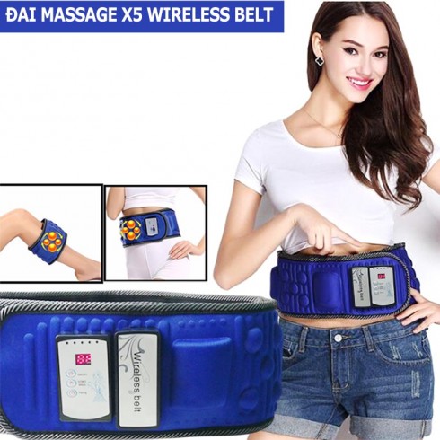 Đai massage bụng X5 pin sạc điện tử hồng ngoại Wireless Belt