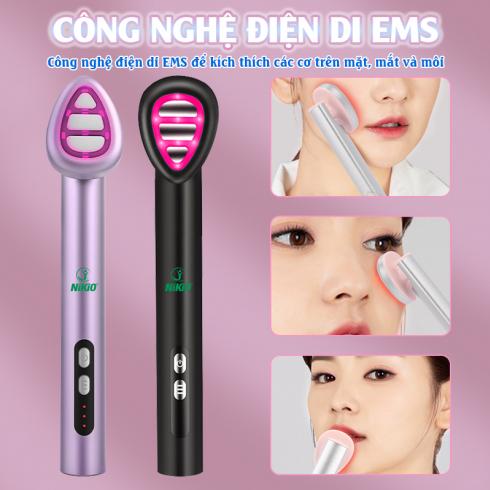 Máy massage mặt mắt môi cầm tay mini Nikio NK-125D