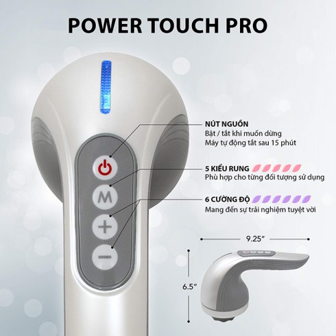 Máy massage cầm tay Power Touch Pro SP0422 - 4 đầu hàng cao cấp