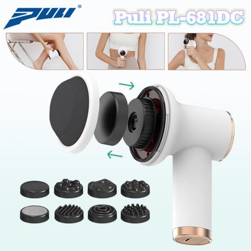 Máy massage cầm tay mini Puli PL-681DC - 9 chế độ rung tùy chỉnh 8 đầu massage chuyên dụng