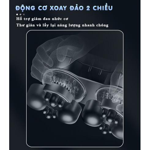 Gối massage cổ vai gáy pin sạc Nikio NK-135DC - Xoa bóp kết hợp hồng ngoại