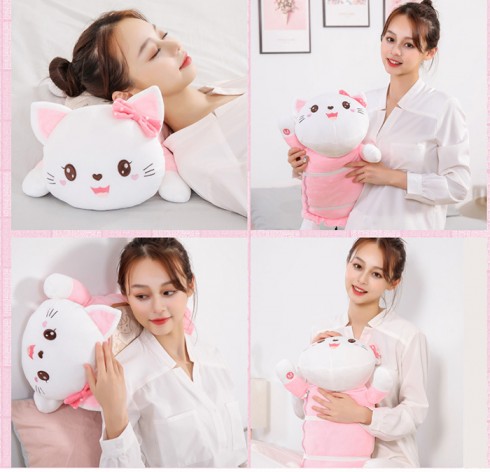 Gối nằm massage cổ vai gáy pin sạc Hello Kitty YIJIA YJ-68