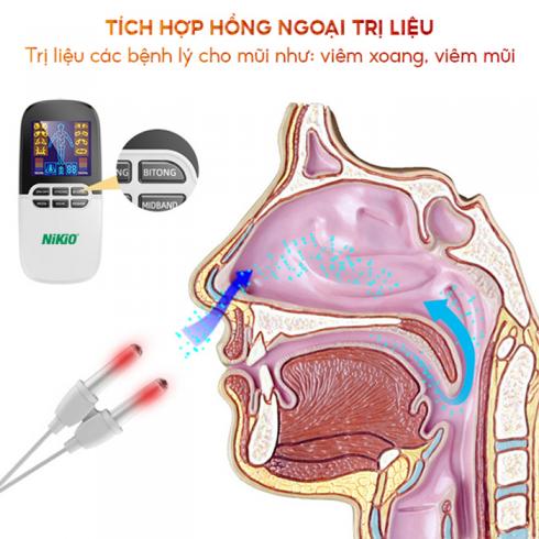 Máy massage xung điện Nikio NK-102 - Đèn hồng ngoại trị liệu mũi