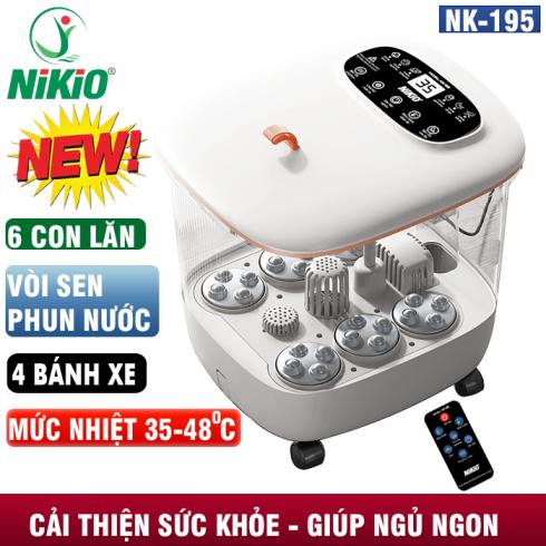 Bồn ngâm massage chân Nhật Bản Nikio NK-195 New Mát xa xoa bóp bàn chân giảm stress dễ ngủ giảm tê chân