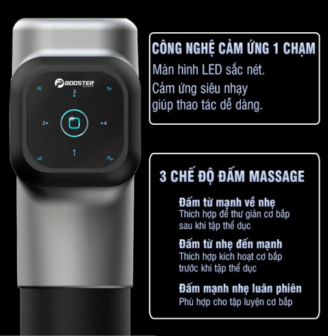 Súng massage cầm tay Booster M2 New - 135W cảm biến AI thông minh