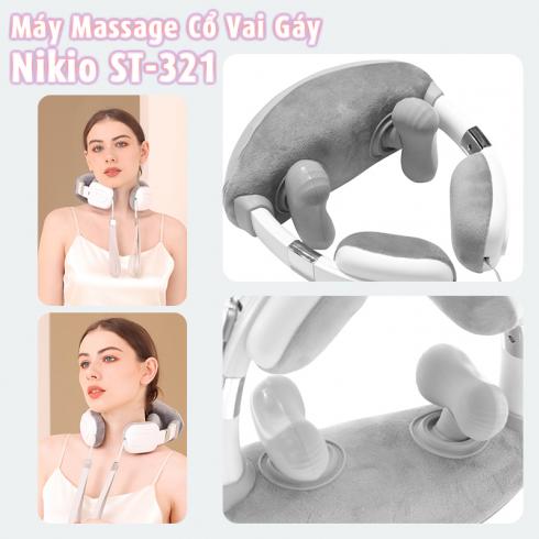 Máy massage cổ vai gáy pin sạc ST-321 - 3 chế độ xoa bóp 2 chế độ nhiệt sưởi và công nghệ nhiệt sưởi ấm