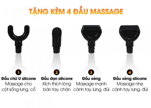 Súng massage cầm tay giãn cơ Booster MINI V3 - 4 đầu matxa