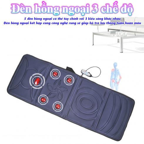 Nệm massage toàn thân đa năng Nikio NK-153 - Chất liệu PVC mềm mại với 5 đèn hồng ngoại và rung mát xa
