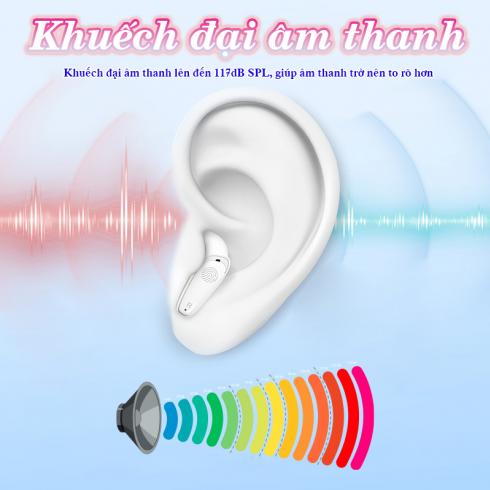 Tai nghe trợ thính siêu nhỏ FUNMIC EN-IA102B - Pin sạc cao cấp