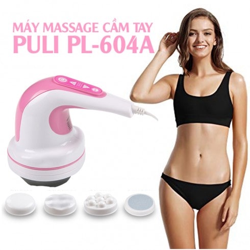 Máy massage bụng cầm tay 4 đầu Puli PL-604A - Nút bấm