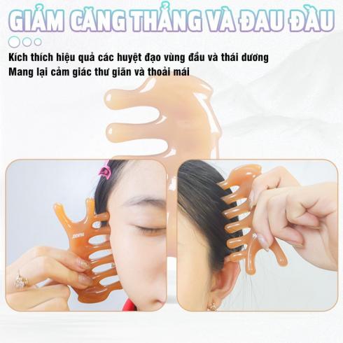 Lược massage đầu chải cơ ấn huyệt mũi cổ vai gáy thái dương Nikio NK-03C2