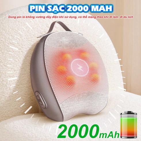 Gối massage hồng ngoại đa năng pin sạc Nikio NK-137 - Đấm bóp và xoa bóp dây ấn