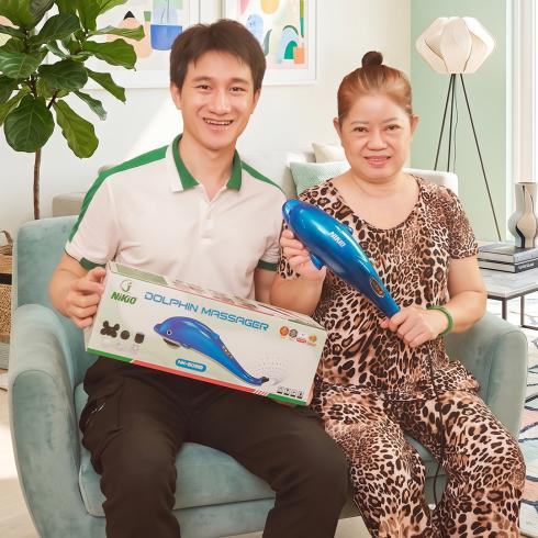 Máy massage cầm tay cá heo Nikio NK-608B - Mát xa toàn thân đánh bay mệt mỏi đau nhức mỗi ngày 