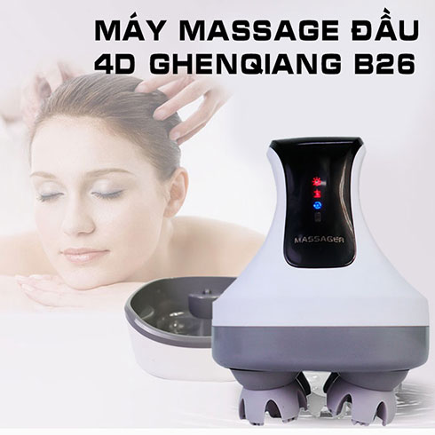 Video máy massage đầu cầm tay pin sạc cao cấp Ghen Qiang B26